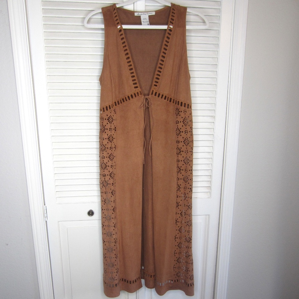 American Rag Faux Suede Front Tie Duster - Size Medium